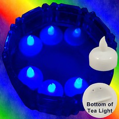 NEW 18 Blue Led Floating Floral Tea Light Candle for Wedding Centerpiece Decor