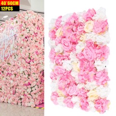 12-Pack Artificial Flower Wall Panels 24″ x 16″ Pink&Yellow&White Wedding Decor
