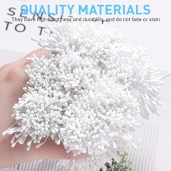400 PCS 552.5mm Mini White Double Head Flower Stamen Artificial Floral Craft