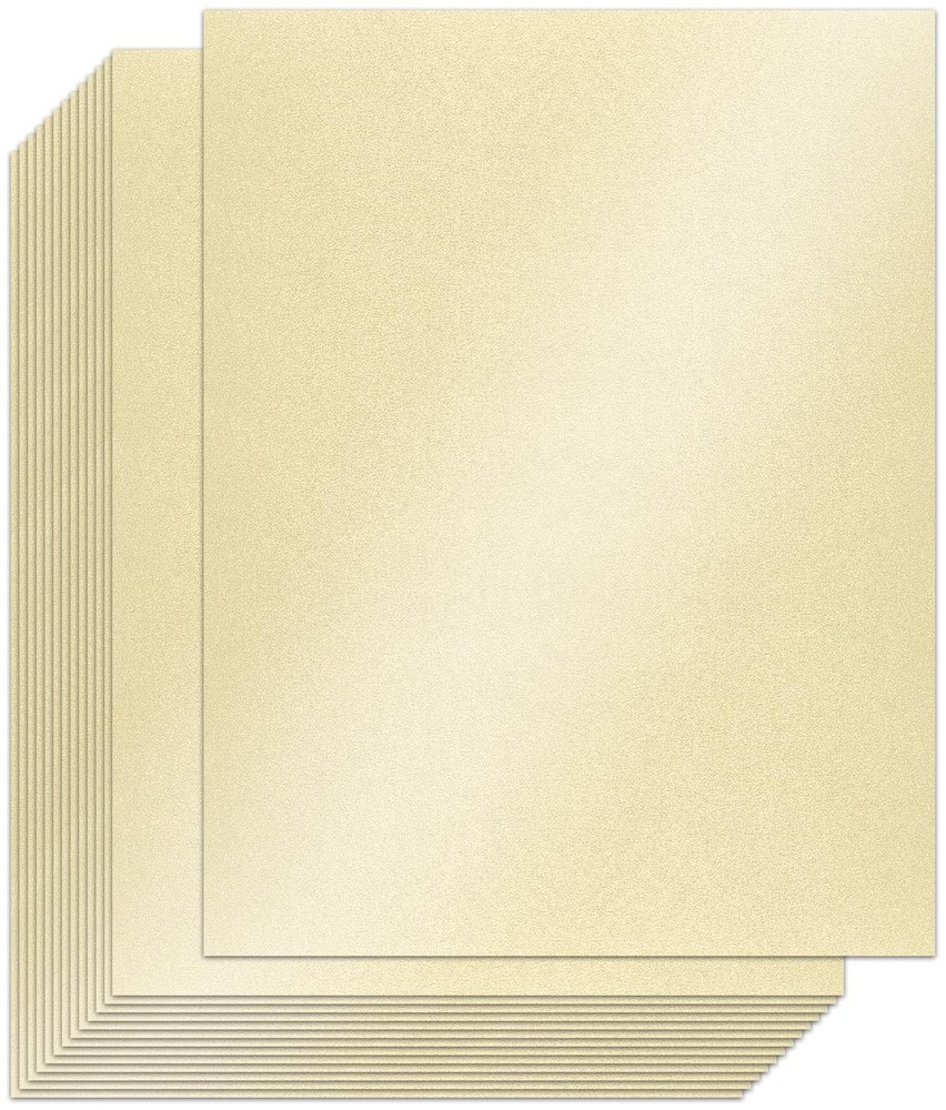 Gondiane OffWhite Shimmer Paper,24 sheets Pearlized 8.5×11 Inches, Off White