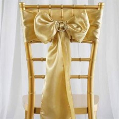 10 Champagne Satin CHAIR SASHES Ties Bows Wedding Party Reception Decorations