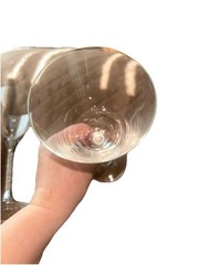 Diamond Stemmed Wine Glasses 2 Wedding Bride Groom Holiday Cocktail Heavy