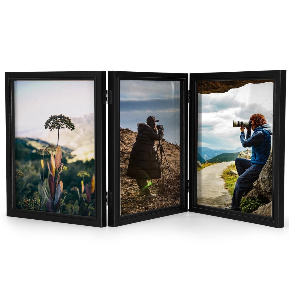 Sintuff 8 x 10 Picture Frames Hinged Fold Photos Frame Collage Vertical with …