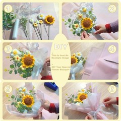 DIY Wrapping Bouquet Crochet Flower Sunflower Rose For Graduation Wedding Gift