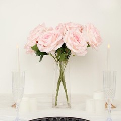 2 Bushes 17″ Premium Silk Roses Artificial Flowers Bouquets Party Decorations