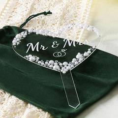 Coucoland Mr and Mrs Cake Topper 5.4 inches x 3.3 x 8.1 inches, White