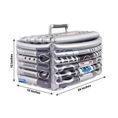 24″ x 12″ Silver Inflatable 80’s Themed Boom Box Party Drinks Cooler Events Home