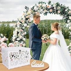 OurWarm DIY White Wedding Card Box with Lock PVC Card Box Graduation Card Box