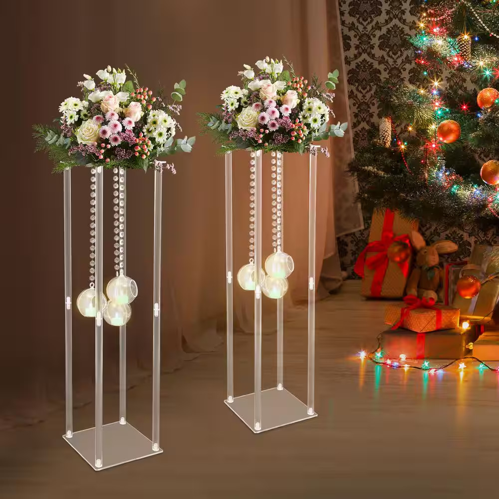 31.5 In. X 7.8 In. Rectangular Acrylic Decorative Stand Wedding Centerpieces wit