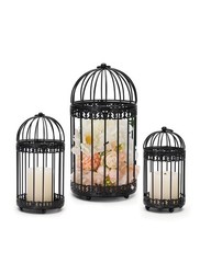 NUPTIO Decorative Bird Cages for Small/Medium/Large Set – 3 pieces, Black
