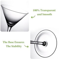 Unbreakable Martini Glasses Set of 6, 10 oz Plastic Martini Cocktail Glasses