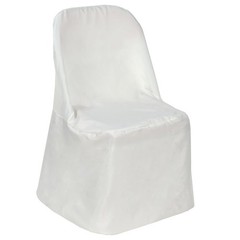 100 Ivory POLYESTER Folding Flat CHAIR COVERS Event Banquet Party Decorations