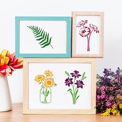 12 PCS Flower Stencils Reusable Rose Sunflower Hibiscus Templates Floral Draw…