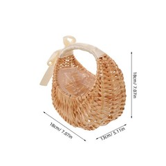 Reusable Woven Willow Flower Basket for Ceremony with Large Capacity and Handle