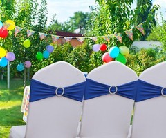 Gankar 100pcs Stretch Spandex Chair Sashes for Wedding Chair Bands with Buckl…