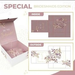 3-Pack Bridesmaid Gift Boxes with Lid Collapsible 9.25″x9.25″x3.75″ Present Box