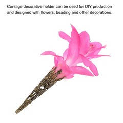 Corsage Decorative Holder, Alloy Lapel Pin Brooch Vase 42mm Cyan Pack of 4