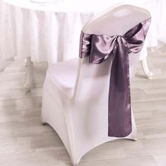 10 Amethyst Satin CHAIR SASHES Ties Bows Wedding Ceremony Reception Decorations