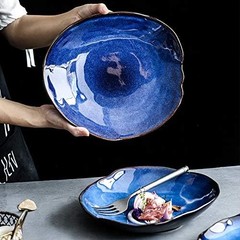 Kinglang Nordic Ceramic Household Pottery Irregular Salad Platter Klin Glaze