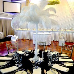 12 pcs 24-26″ long White Genuine Ostrich FEATHERS Wedding Party Centerpieces