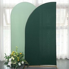 7 ft x 3 ft HUNTER GREEN Matte Fitted Spandex Half Moon Arch Stand Cover Wedding