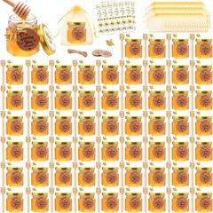 1.5 oz Mini Honey Jars，60 pack baby shower favors,There’s honey sticks, bee p…
