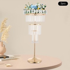 4-Tier Wedding Flower Stand Gold Acrylic Wedding Centerpieces Vases Table Decor