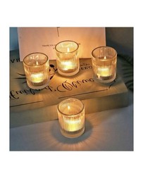 24 Pieces Clear Candle Holder Wedding Centerpieces for Tables, Votive Candle