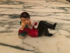 Vintage Cake Topper Boy on a Phone Small Figure 2″ x 2.5”