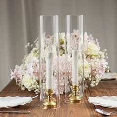 2 Clear 14″ Cylinder Glass Hurricane Candle Holder Shades Party Events Supplies