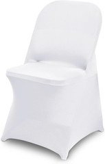 10 Packs White Spandex Stretch Folding Chair Covers for Wedding Party,Universal