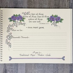 Our Wedding Anniversary Memory Photo Book Vintage 1997 Bridal Gift Floral Empty