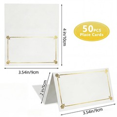 50 PCS Premium Place Cards Table Setting Name Decoration Gold Foil 2×3.5 Inch