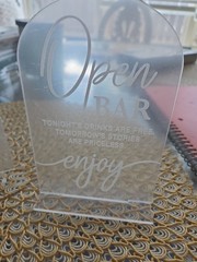 Set Of 2, Sign Bubbles of good wishes for with stand And open Bar – NEW