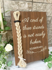 A Cord of Three Strands Wedding Sign, Bible Cross Wedding Unity Sign, Tie The…