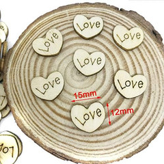 200Pcs Rustic Wooden Love Heart Wood Slices Crafts Wedding Table Scatter Decorat