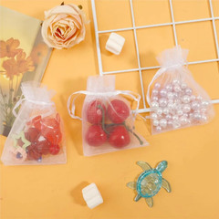 50Pcs White Sheer Organza Bag Jewelry Gift Party Favor Bags with Drawstring for