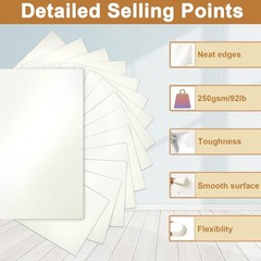 Silunkia 28 Sheets Cream Shimmer Cardstock 8.5 x 11 Off 28 Sheets,