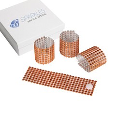 25 Orange Rhinestone Bow Covers – 8 Row – wedding chair sash reusable