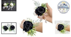Rose Wrist Corsage Bracelet Set, 2 Pack, Wedding Party Decor
