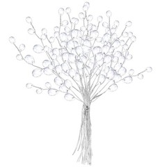 17cm White Acrylic Floral Picks Bouquet 50 Stems Decorative Home Wedding Decor