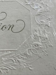 BRIDAL WEDDING SHOWER PARTY INVITATION Embossed Ambassador Hallmark Vintage Gold