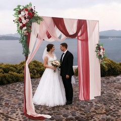 Artificial Wedding Arch Flower Kit Artificial Flower Arrangements With Drapes