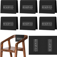 6 Pieces Reserved Chair Signs Church Pew Reserved Sign Black Reserved Seating…