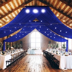FANPROMS 4 Panels Royal Blue Ceiling Drapes Wedding Decorations Sheer Chiffon…