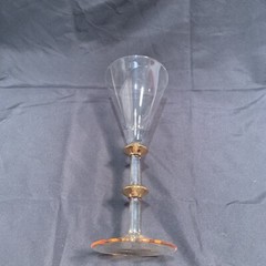 2 Wedding Champagne Toasting Flute Glasses with Gold Access Bling Stems 9″ tall