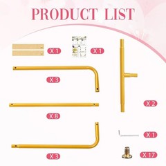 Rectangular Gold Party Arch Backdrop Frame Adjustable for Wedding Birthday