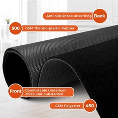 3ftx15ft Black Carpet Runner, 450GSM Extra Thick Non-Slip TPR Rubber, Indoor/…