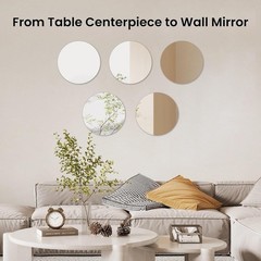 12″ Round Mirror Centerpieces Tables 12Pcs Glass Mirror Trays Wedding Party