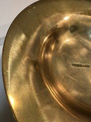 Brass Finish Metal Bowl Compote Base Candle Holder Center Piece Table Decor 12″